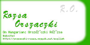 rozsa orszaczki business card